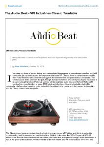 2009 - The Audio Beat Review - VPI Classic - Norman Audio