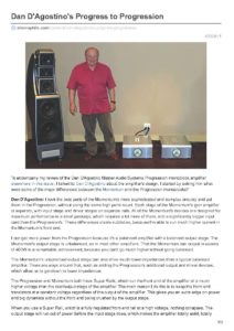 2017 - Stereophile Review - Dan D'Agostino Progresison Amplifier - Norman Audio