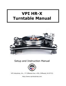 VPI HR-X User Manual - Norman Audio