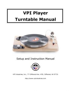 VPI Player User Manual - Norman Audio