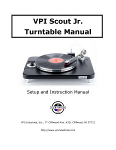 VPI Scout Jr User Manual - Norman Audio