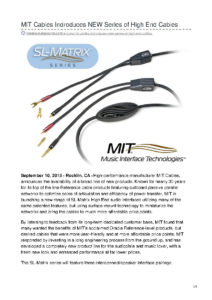 2013 - The Absolute Sound - MIT Cables SL-Matrix Series