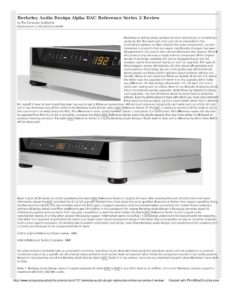 2016 - Computer Audiophile - Alpha DAC Reference Series 2