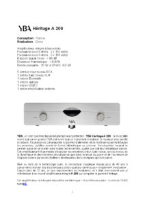 2019 - Audiophile FR (French) - YBA Heritage A200