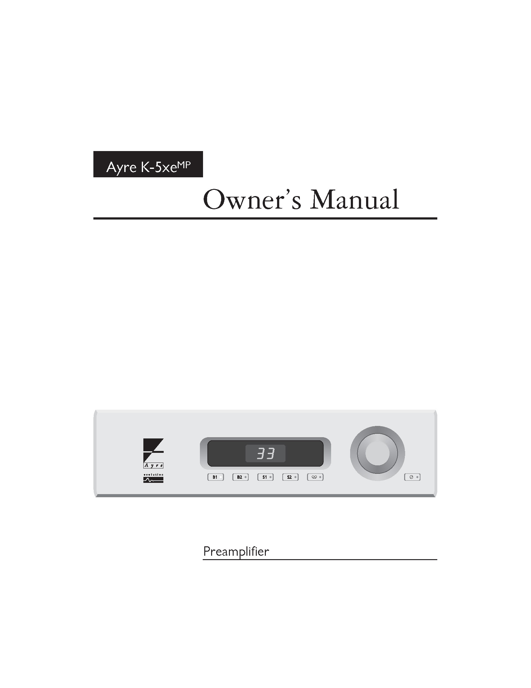 Ayre K-5xeMP User Manual - Norman Audio