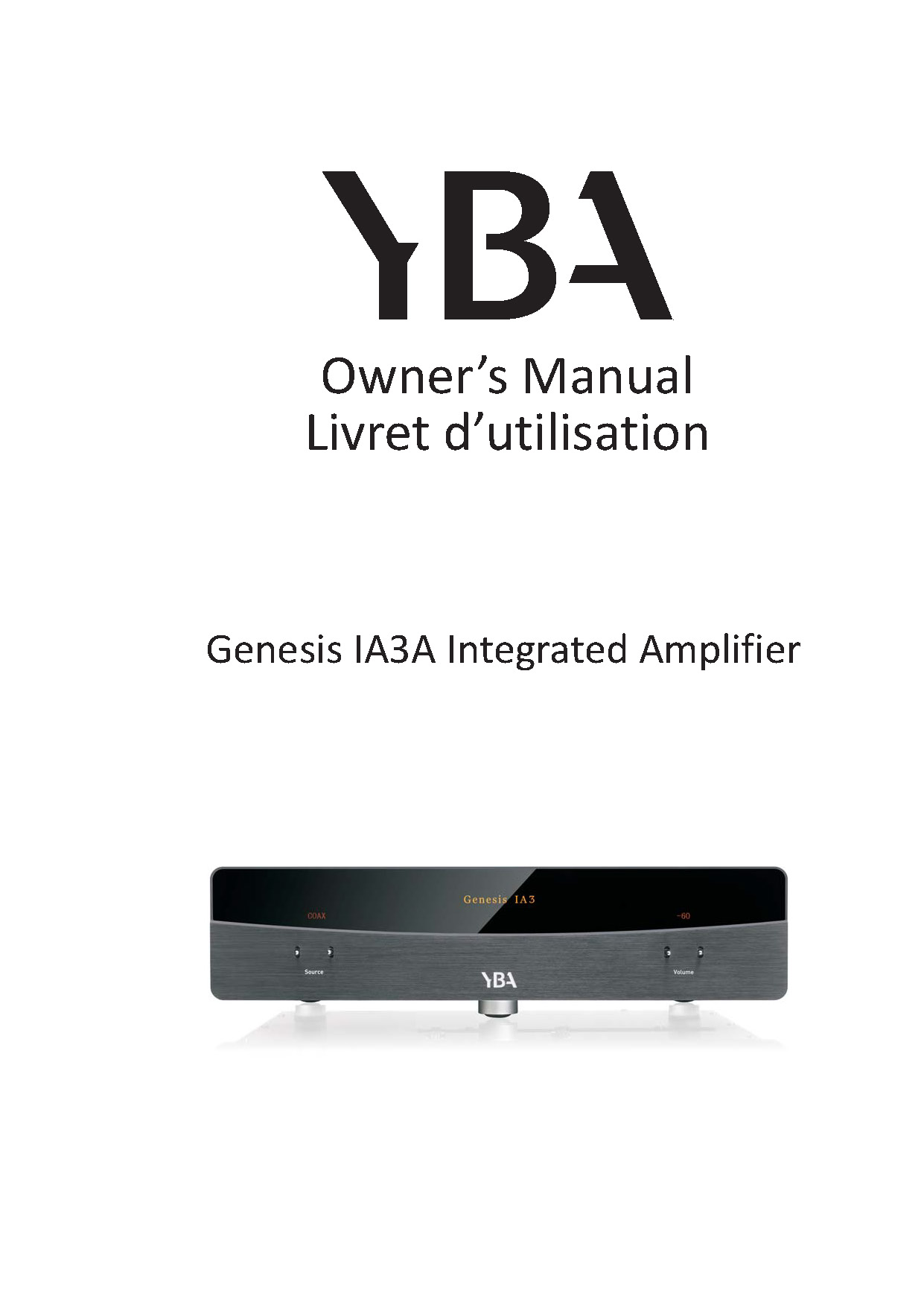 YBA Genesis IA3A Owner Manual - Norman Audio
