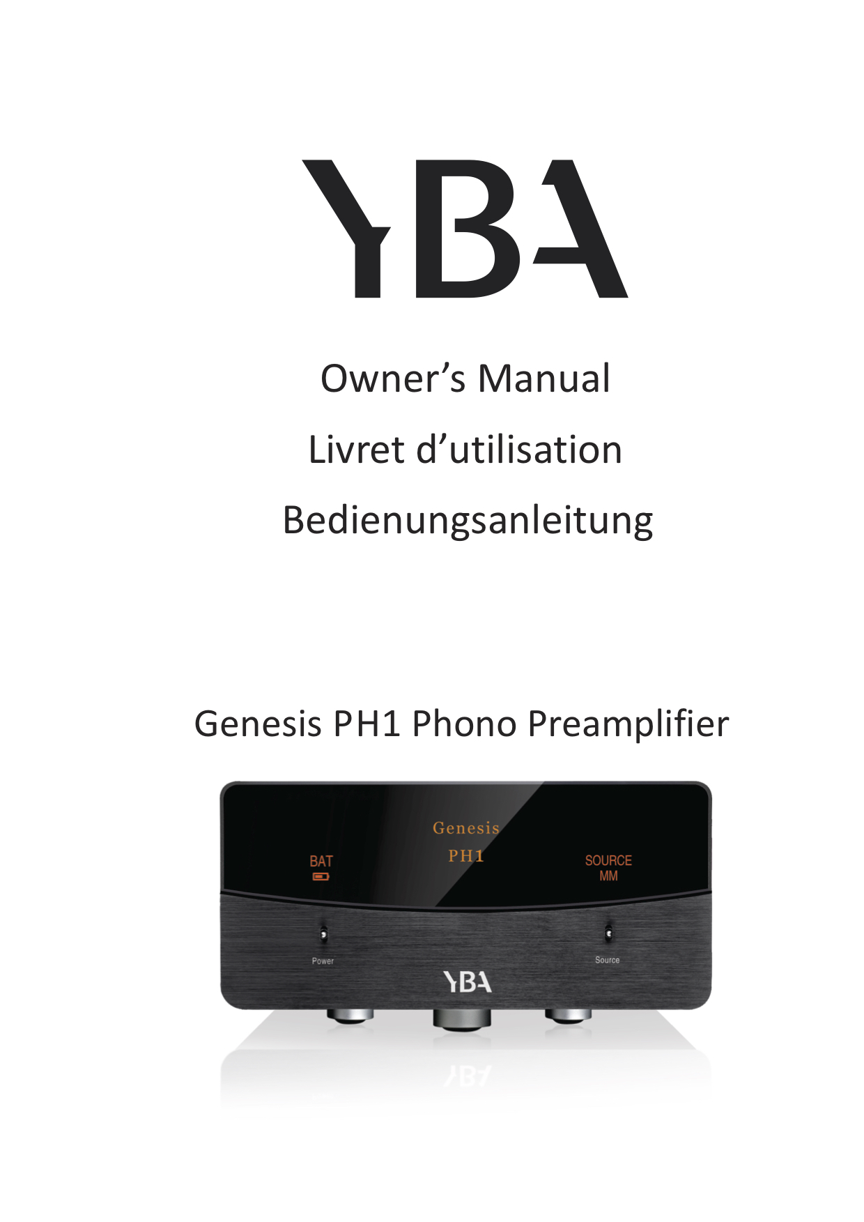 YBA Genesis PH1 Owner Manual - Norman Audio