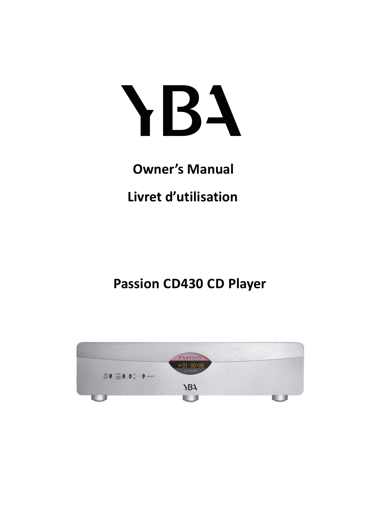 YBA Passion CD430 Owner Manual - Norman Audio