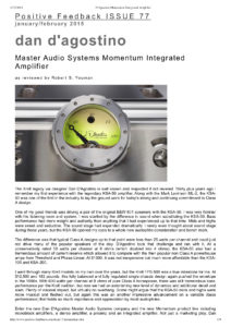 2015 - Positive Feedback Review - Dan D'Agostino Momentum Integrated Amplifier