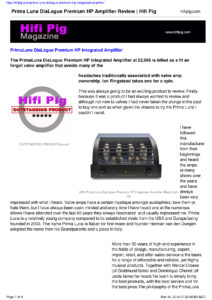 2016 - Hi-Fi Pig Review - PrimaLuna DiaLogue Premium HP Integrated Amplifier