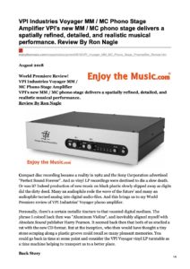 2018 - Enjoy The Music Review - VPI Voyager Phonostage