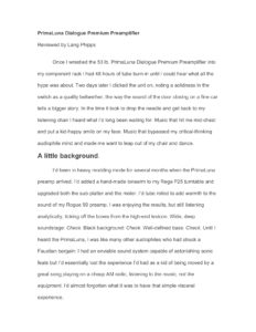 Lang Phipps Review - PrimaLuna DiaLogue Premium Preamplifier
