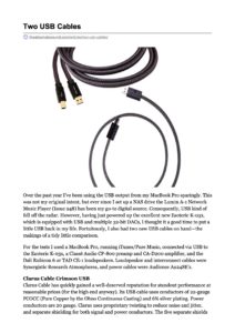 2015 - The Absolute Sound Review - Kimber Kable KS-2436 AG USB Cable