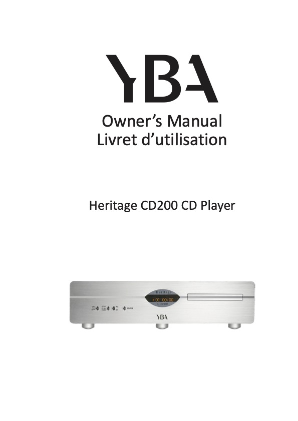 YBA Heritage CD200 User Manual - Norman Audio Singapore